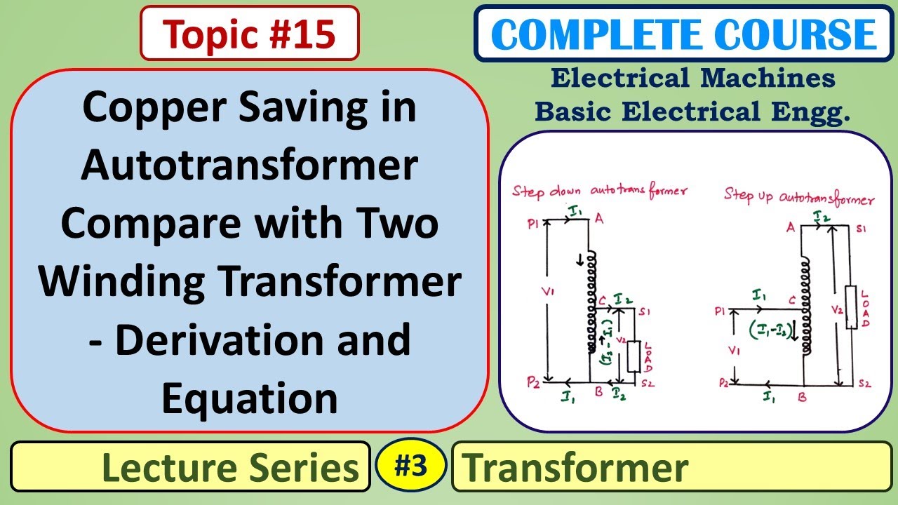 15 Copper Saving in Aurotransformer Compare with Two Winding Transformer - Derivation and Equation