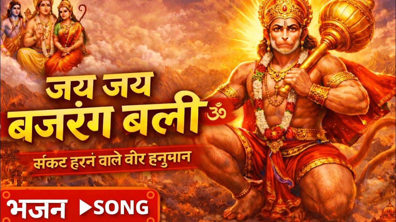 जय जय बजरंग बली 🚩 राम नाम में रमे वीर हनुमान, संकट हरने वाला भजन #JaiHanuman #RamBhakti #Bhajan #Om!