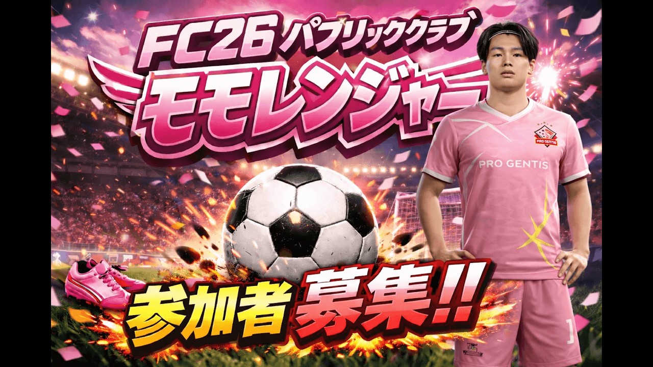 FC26 プロクラブパブリック MOMORANGER ⚽🏃‍♂️💦ルール.マナー守れて楽しく出来る方のみ パスつないでパブリック　GKは募集してません🙏11時30まで予定🙏