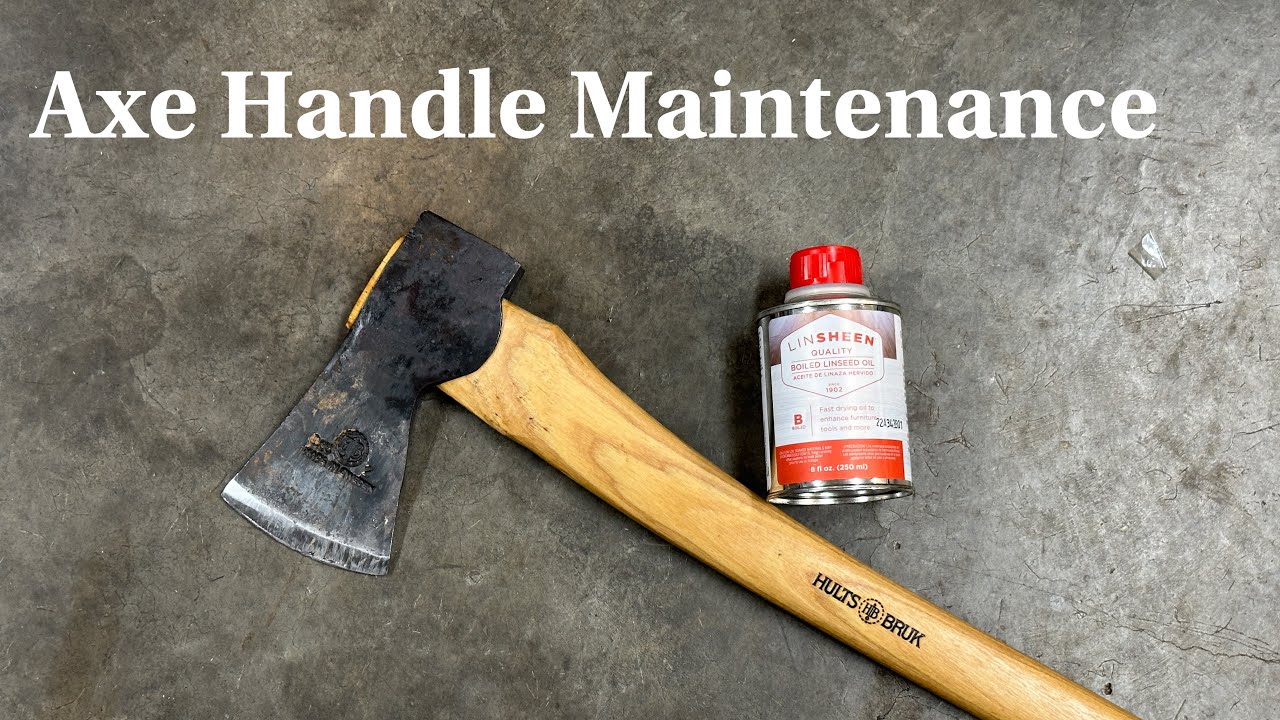 Axe handle maintenance with linseed oil