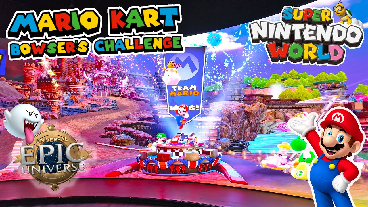 Battle Bowser on Mario Kart in Super Nintendo World at Epic Universe (Sep 2025) [4K]