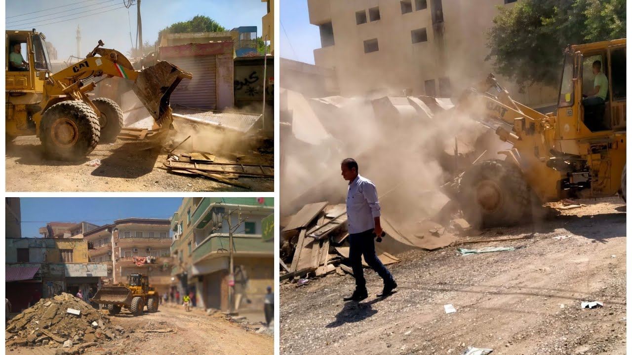 الجمهورية يتحرر ... إزالة الاكشاك والمنشآت المخالفه وتعديات المحلات بشارع الجمهورية للرصف والتوسعة
