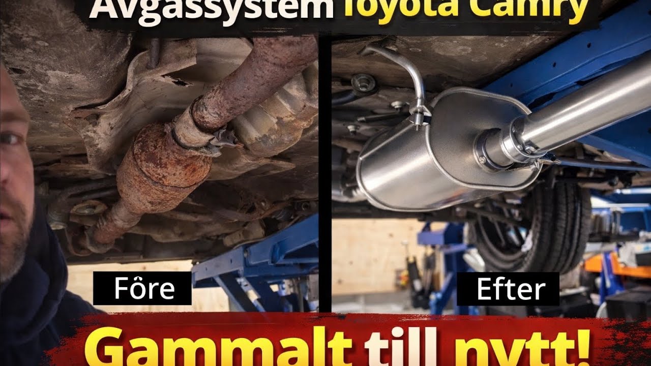Avgassystem Toyota Camry, gammalt till nytt