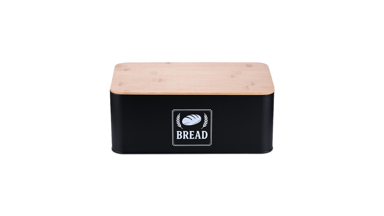 Brotkasten mit Bambusdeckel Retro-Design