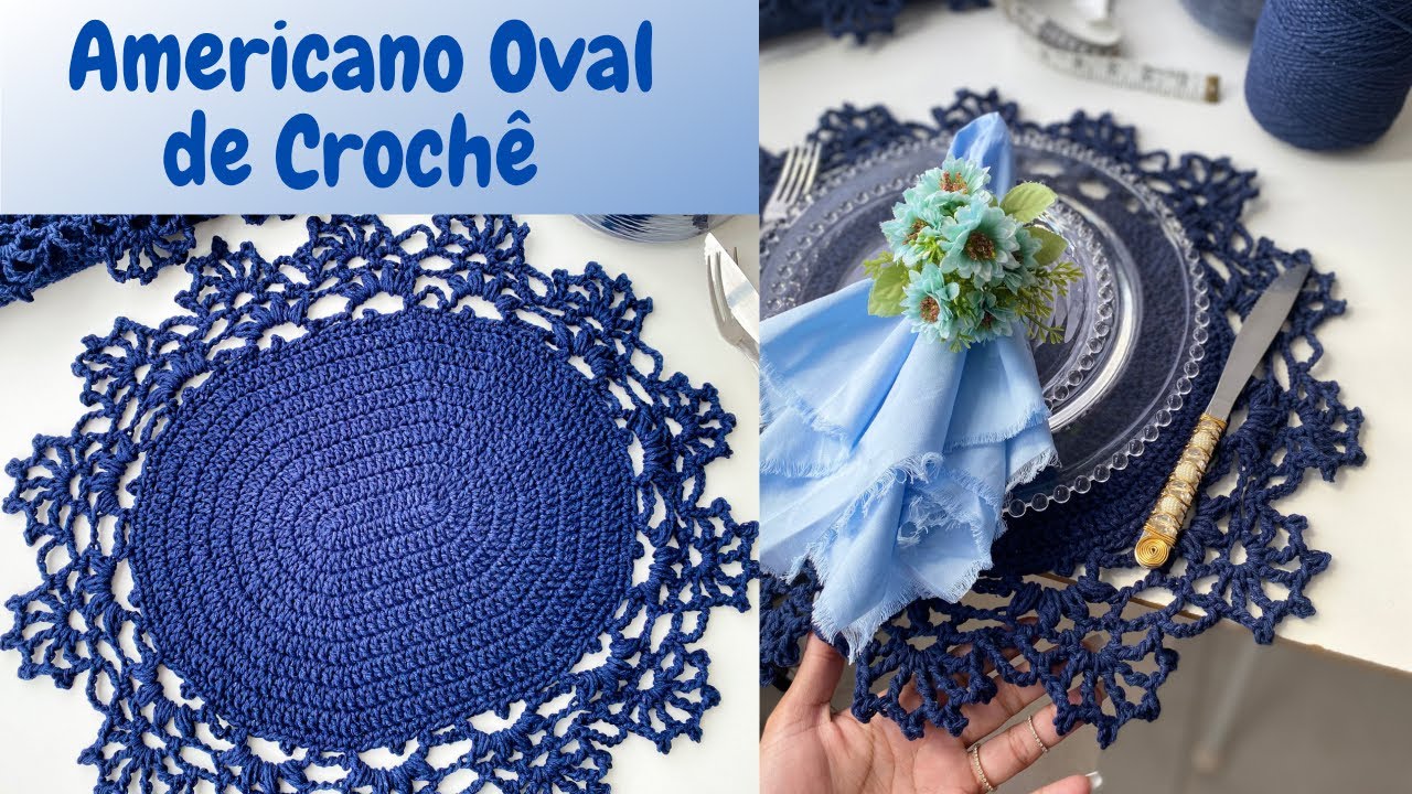 Americano Oval de crochê / Da Nic 💙