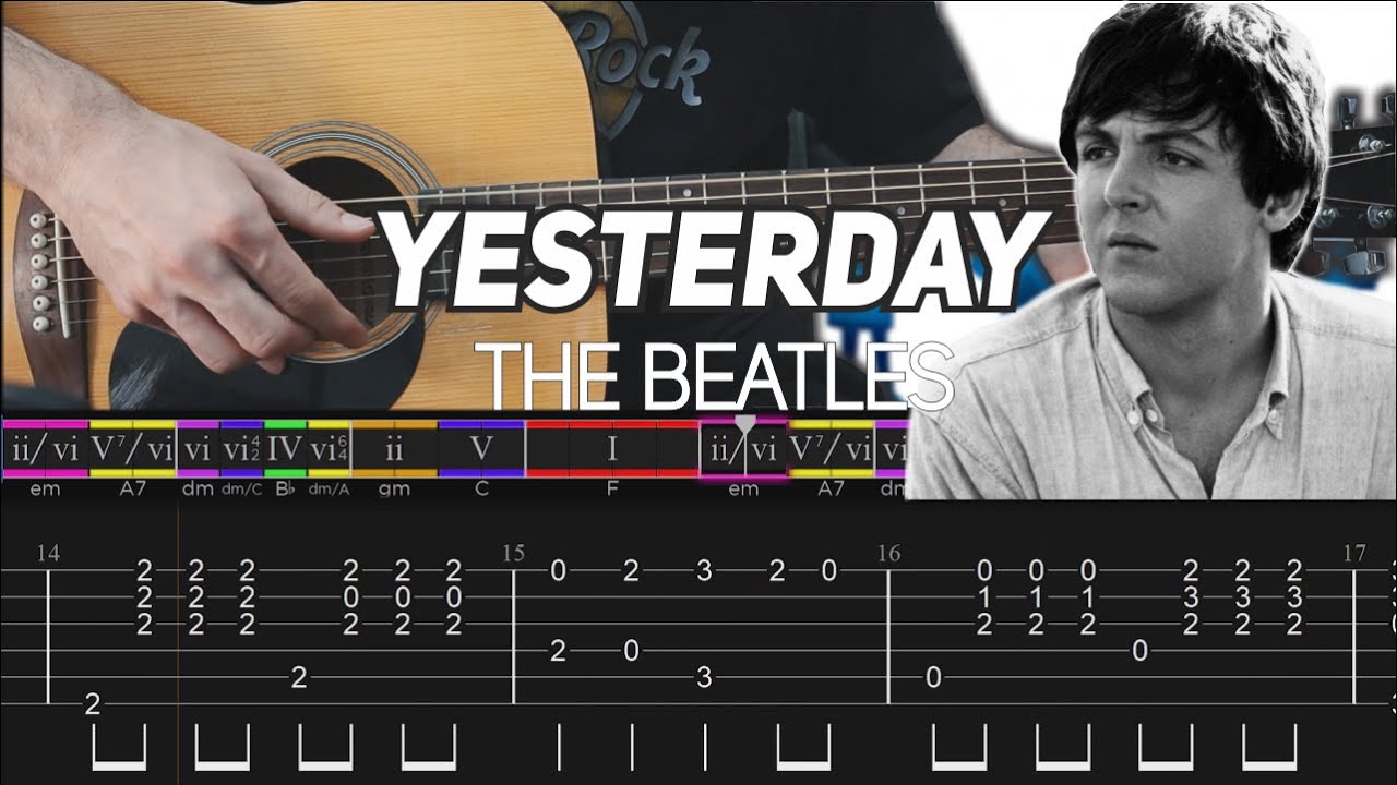 The Beatles - Yesterday (Guitar lesson with TAB)