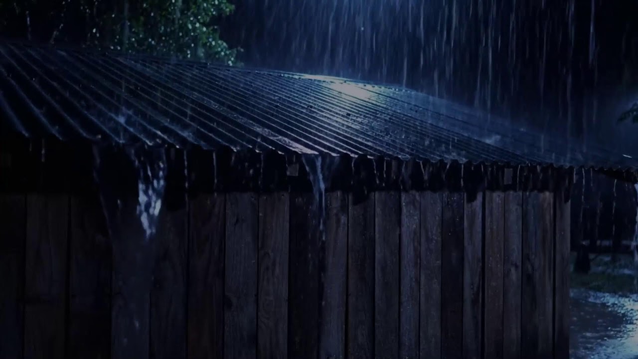 Moody Rainstorm on Metal Roof with Gentle Thunder | Stress Relief ASMR Audio
