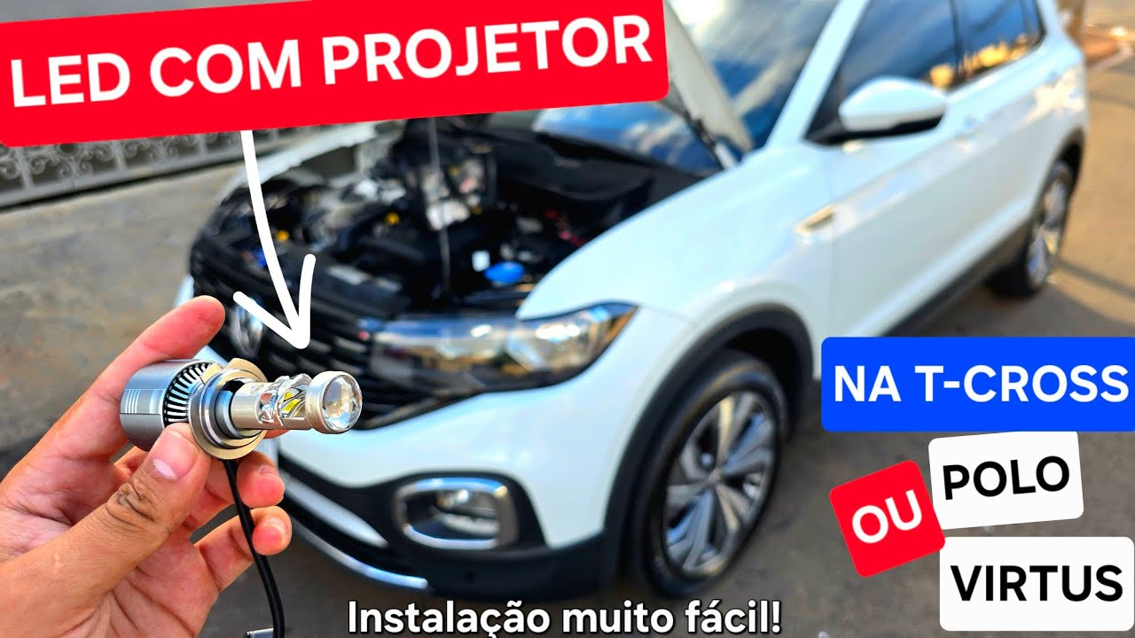 Instalando mini projetor LED na T-cross