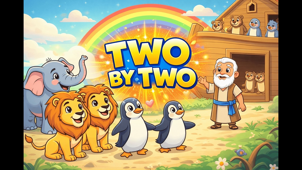 Two by Two 🐘🐒 | Noah’s Ark Song for Kids | Bible Song About God’s Promise