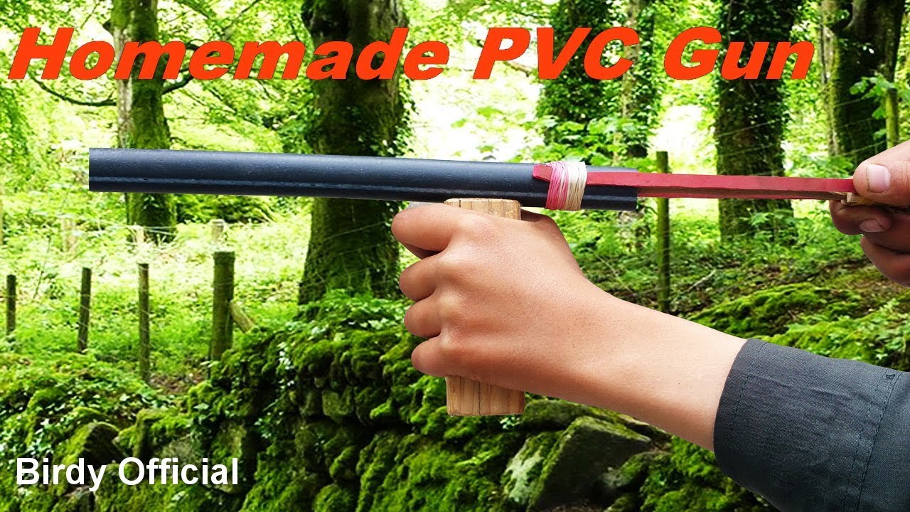 PVC Gun/Slingshot Easy Homemade - How To Make A PVC Pipe Gun/Slingshot  At Home