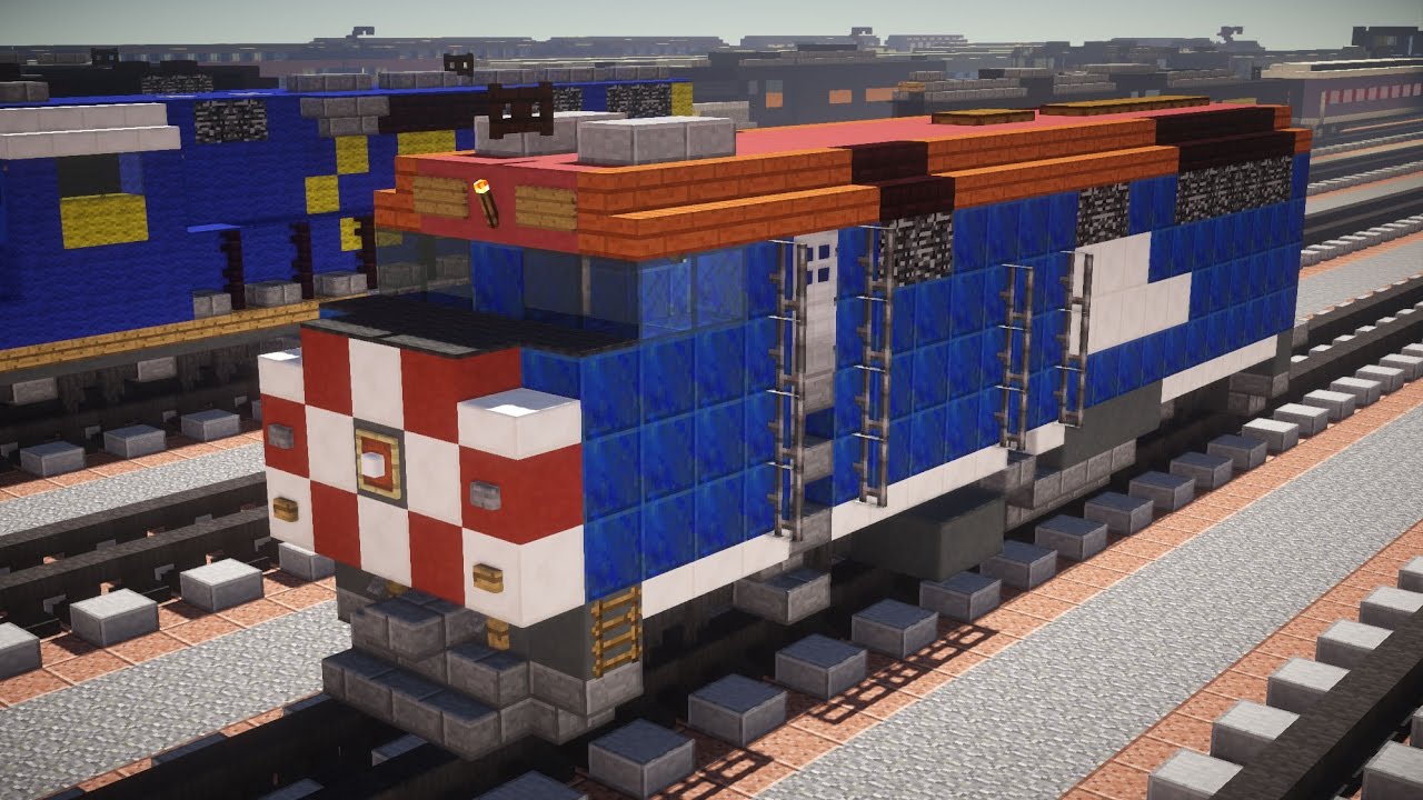Minecraft Chicago Metra EMD F40PH 3 Locomotive Train Tutorial