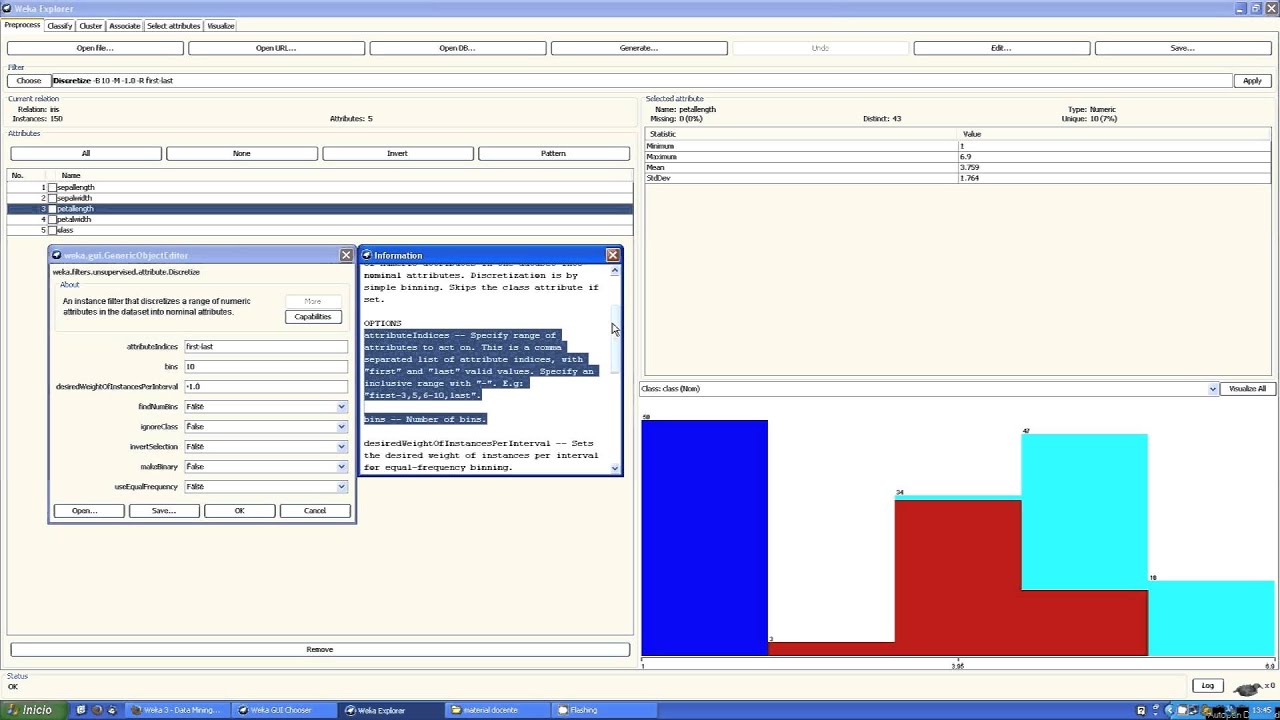 Preprocesamiento de datos mediante WEKA