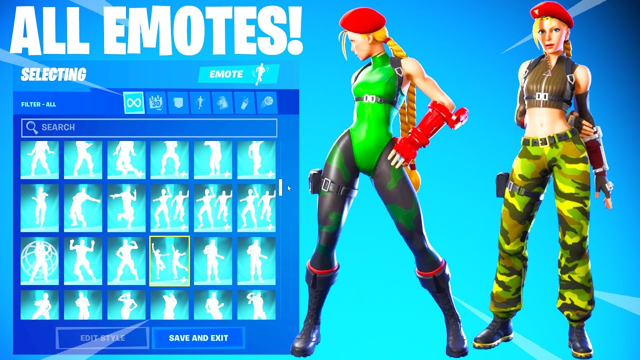 CAMMY Skin Showcase with All Fortnite Dances & Emotes!
