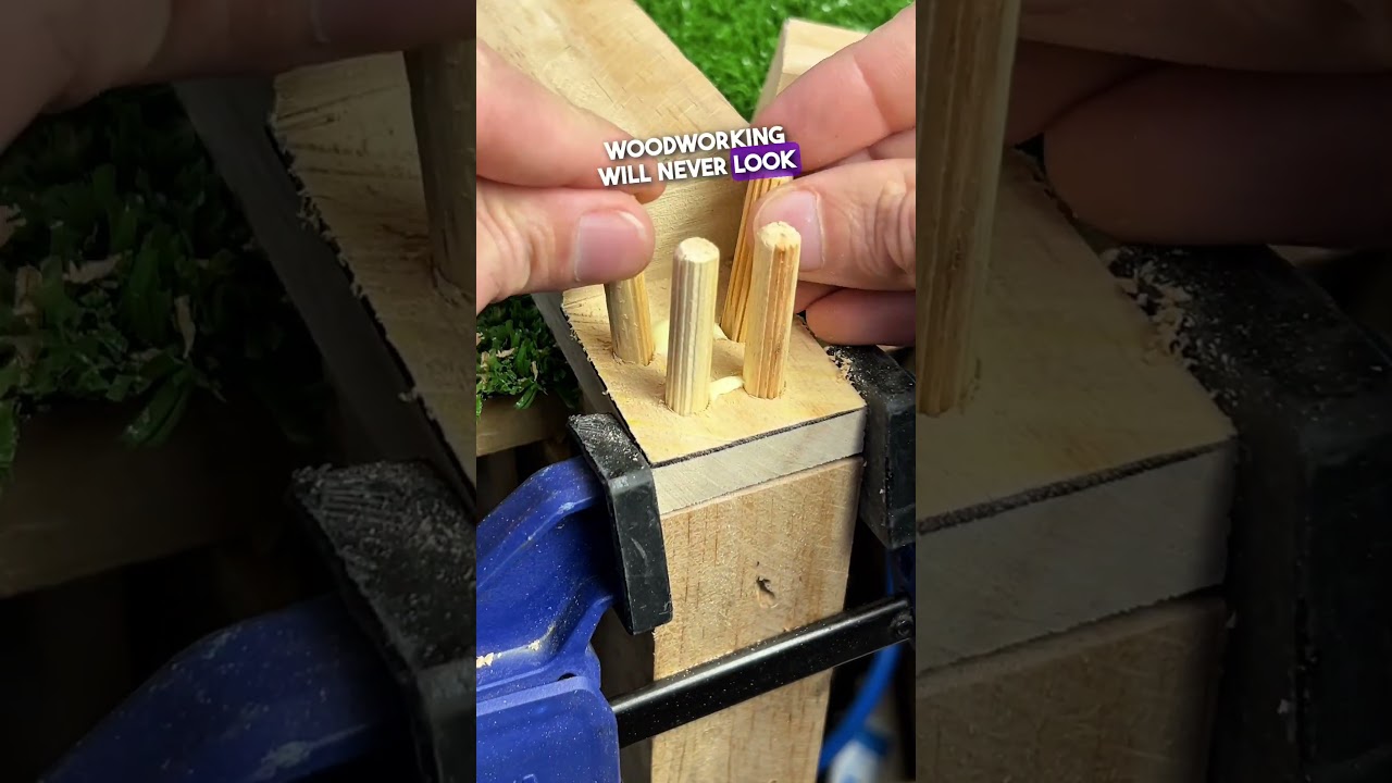The carpenter&rsquo;s wood spliceFirm and creative joint#USA #CarpentryHack #PerfectSplice