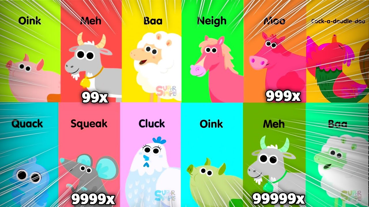 Super Simple Songs Farm Animals Sounds Intro Logo Powerful at 999999x Speed Klasky Csupo Effects!