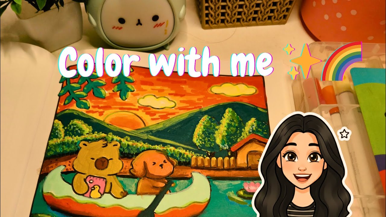Cozy Coloring with Acrylic Markers | Coco Wyo Cozy Friends 🛶✨