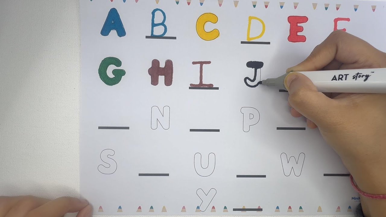 Missing Letters Tracing A–Z with Colours ✍️🎨 | Alphabet Practice | Miniminds Learning