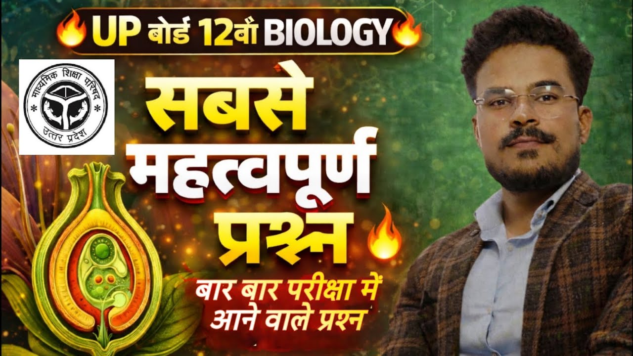 UP Board Class 12 Biology PYQs — Most Repeated Questions 2026 | Upboard exams