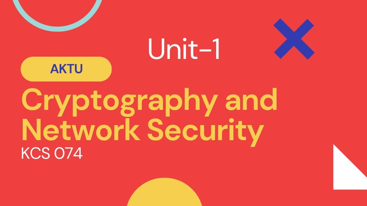Cryptography and its Type | Unit 1 | AKTU | KCS074 | Cryptography and Network Security | Part 1