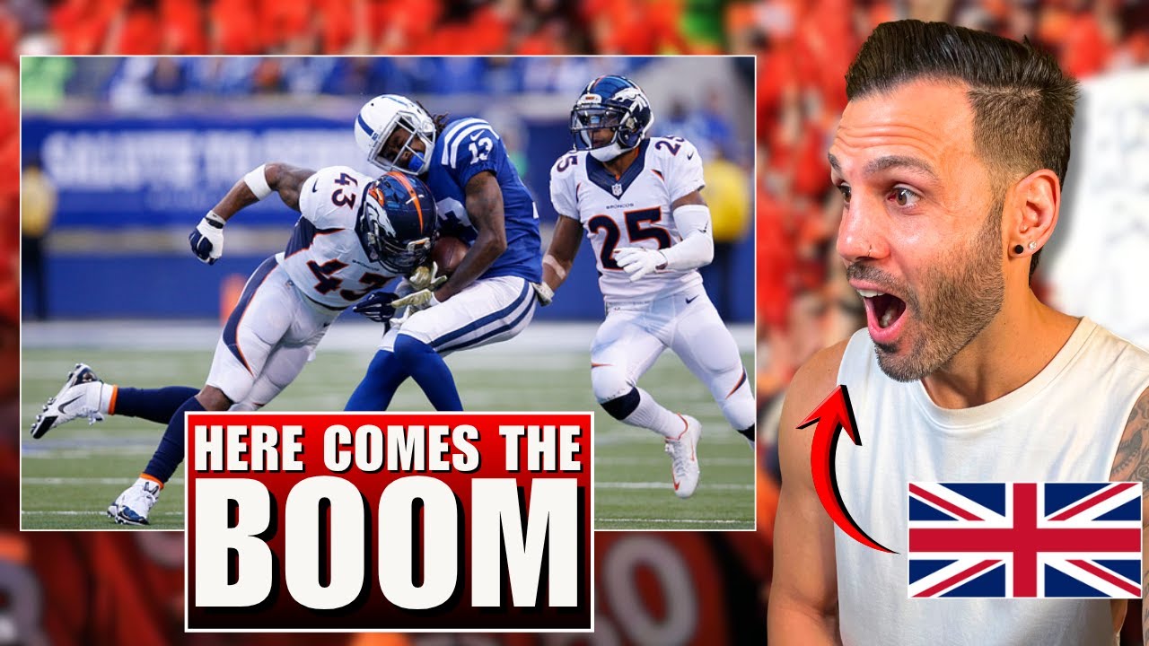 BRITISH GUY reacts to the HARDEST football hits?! 'Here Comes The BOOM'