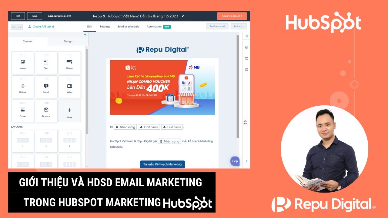 HubSpot Email Marketing 2025: Hướng dẫn sử dụng Email Marketing miễn phí từ HubSpot Vietnam & Repu