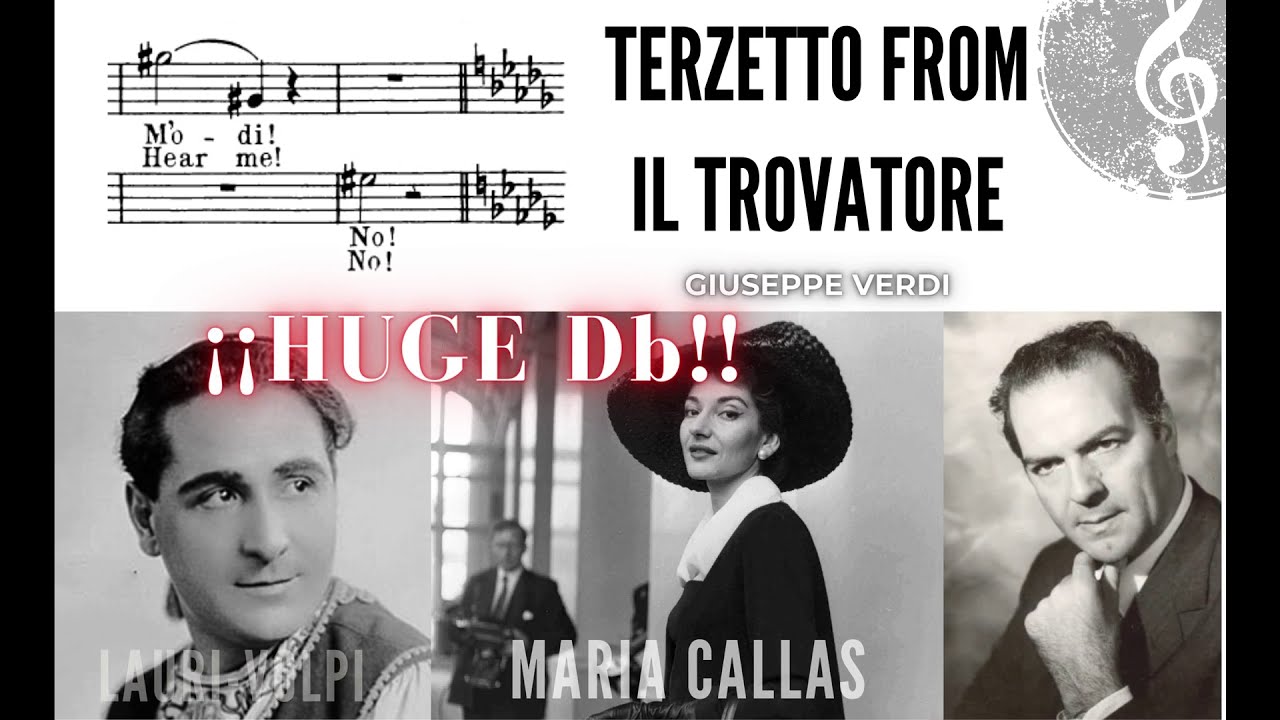 Terzetto of Il Trovatore - Maria callas, Lauri-Volpi (HUGE Db BOTH!!!) and Paolo Silveri