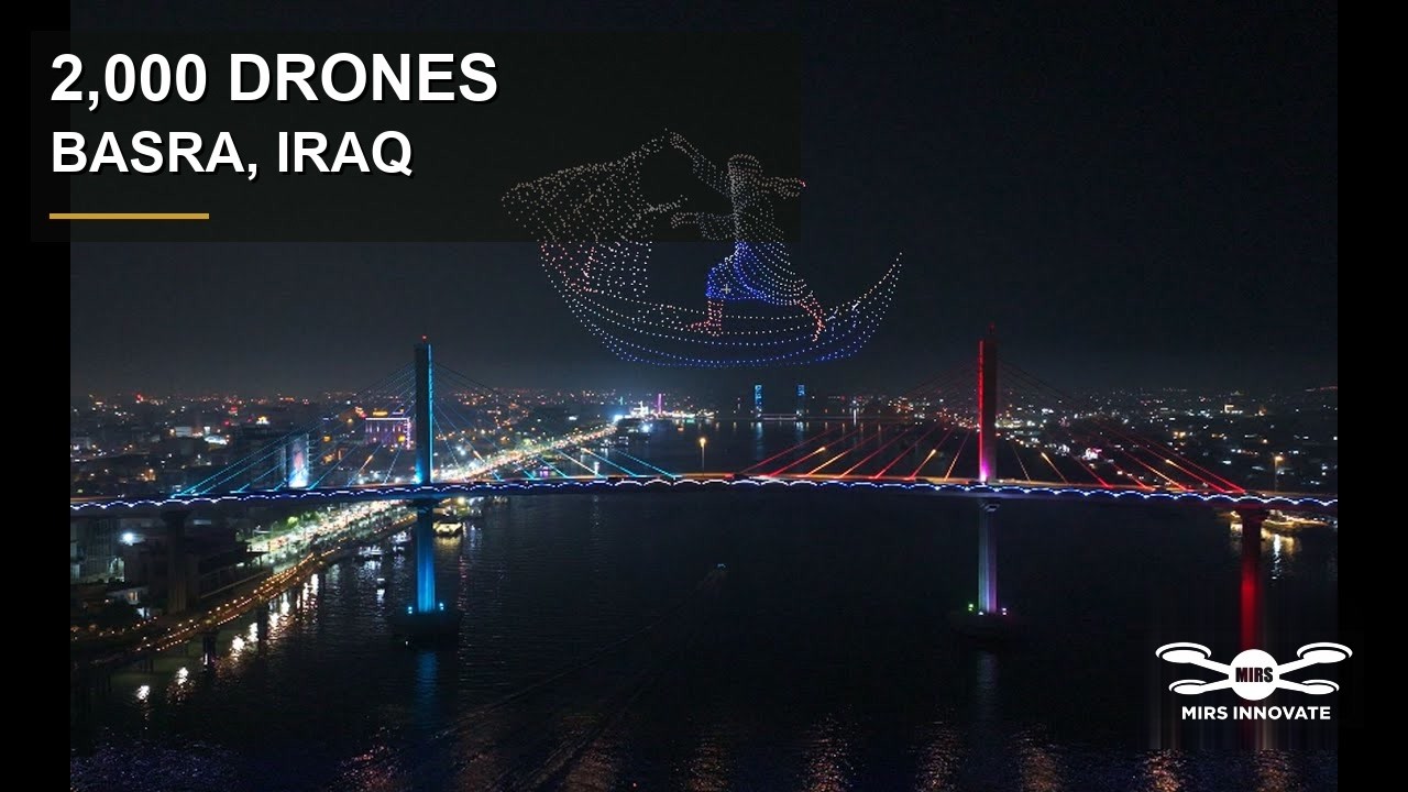 One of the Largest Drone Light Show in Basra, Iraq | 2000 Drones