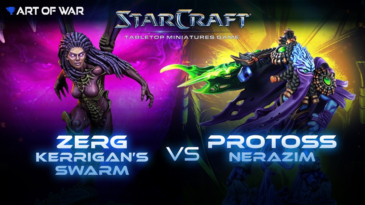 Nerazim Protoss vs Kerrigan's Swarm Zerg Starcraft TMG Battle Report (Wave 2 Models!)
