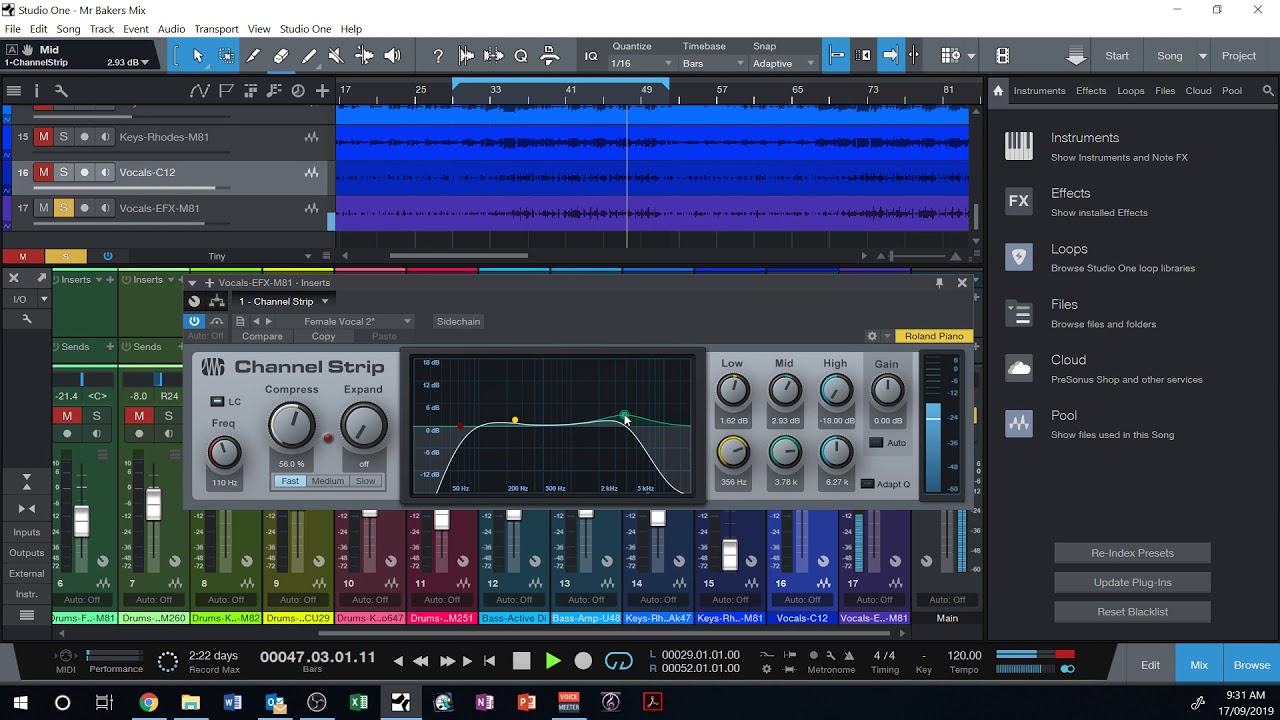 EQing using Channel Strip Presets