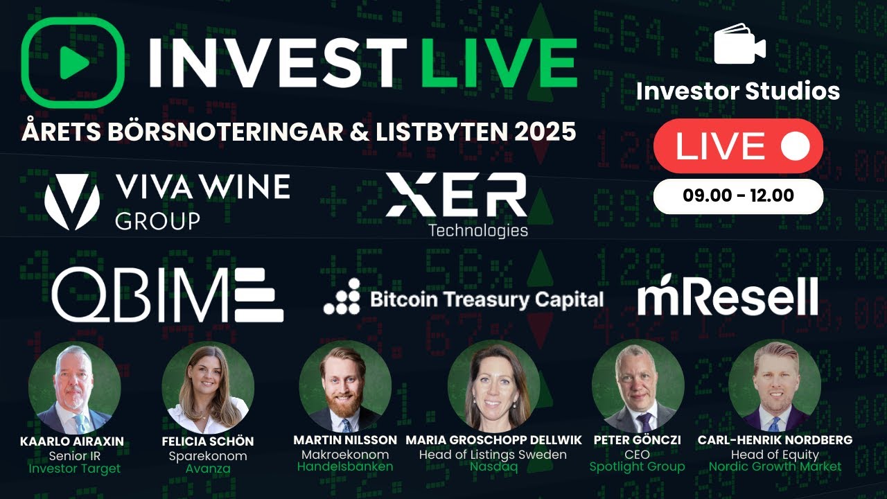 Invest Live - &Aring;rets b&ouml;rsnoteringar & listbyten 2025
