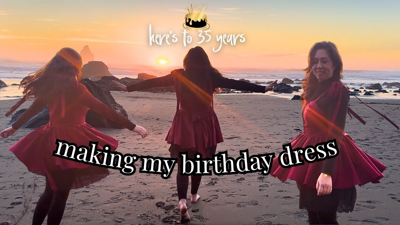Making My Birthday Dress in ONE NIGHT! *design, cut & sew*