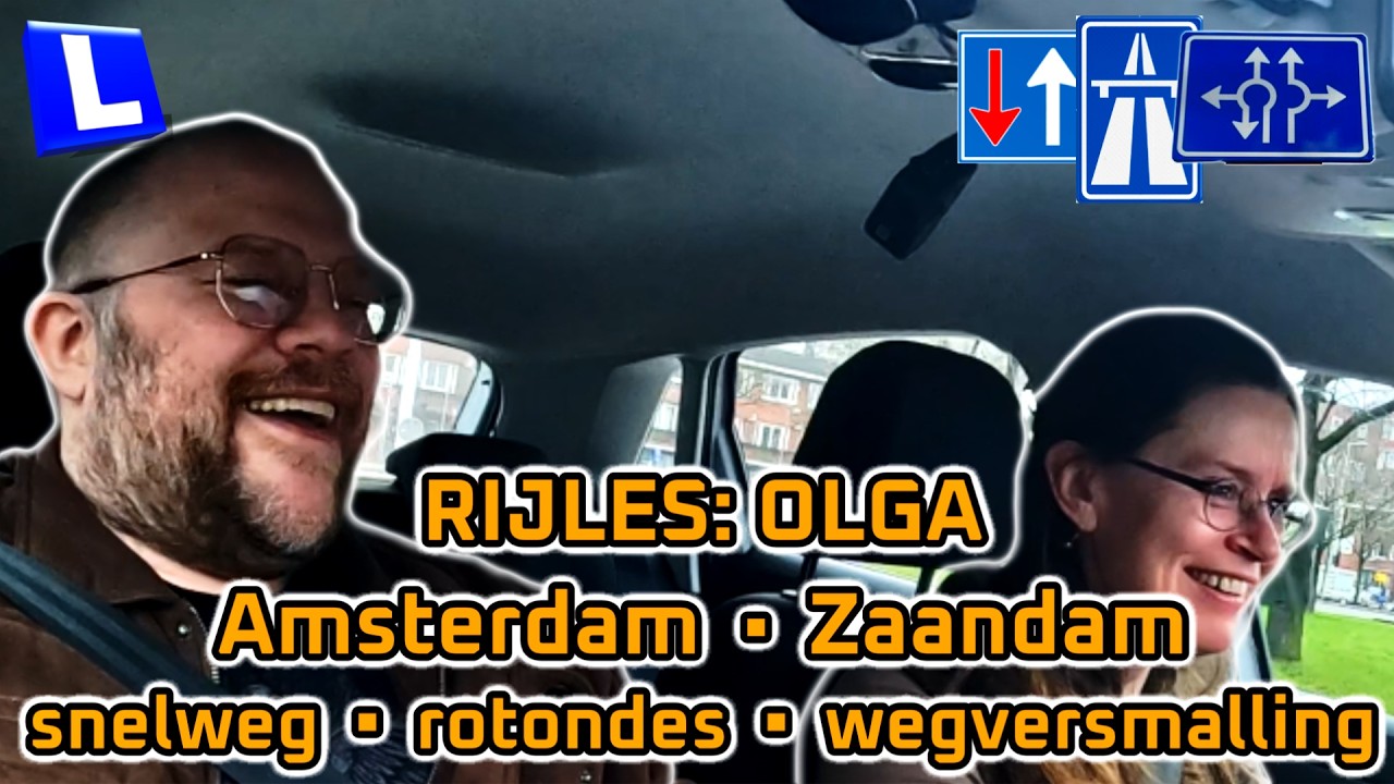 Video-rijles Olga [1/2]. Amsterdam, Zaandam, Westzaan. Rotondes, lintdorpen, snelwegtempo, dynamiek.