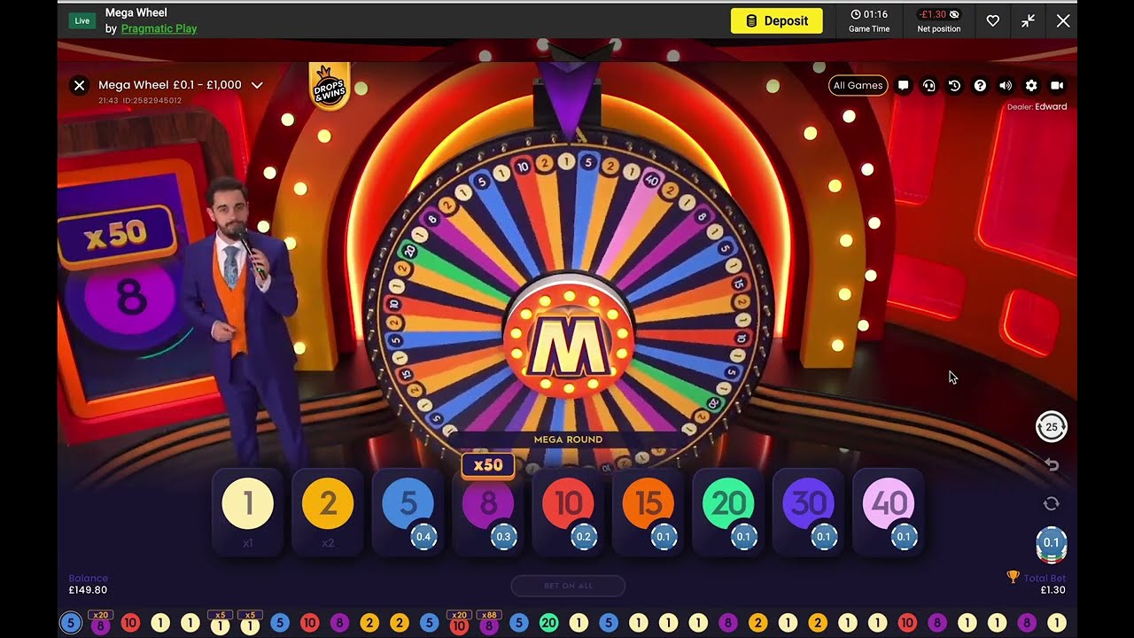 Mega Wheel - Session 1 - 30/3/23 - Betting on 7 Segments - Low Risk Strategy