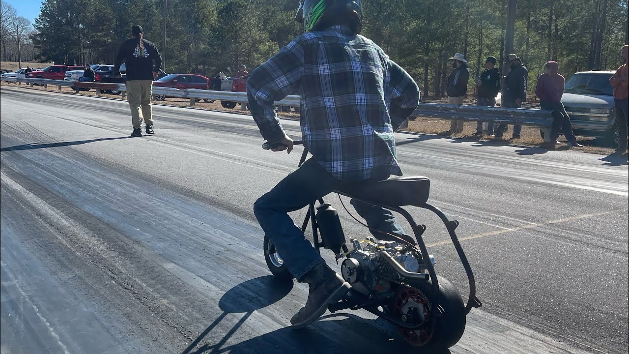 WE GO MINI BIKE DRAG RACING⁉️WE GO ROUNDS AGAINST THE FASTEST SBW/PULLCORD BIKES IN NC❗️
