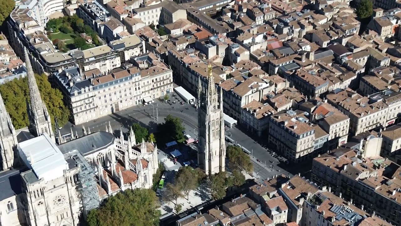 Saint Andre Cathedral, Château du Hâ, Chartreuse Cemetery  BY DRONE. - Bordeaux France  - ECTV