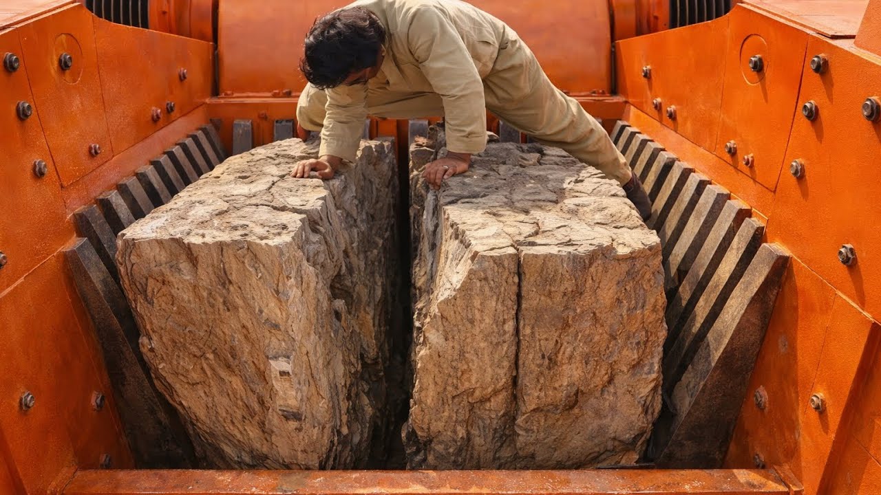 👹ASMR Giant Jaw  Rock Stone Crushing-Soothing Sounds & Powerful Crushing. Sand crushing#stonecrusher