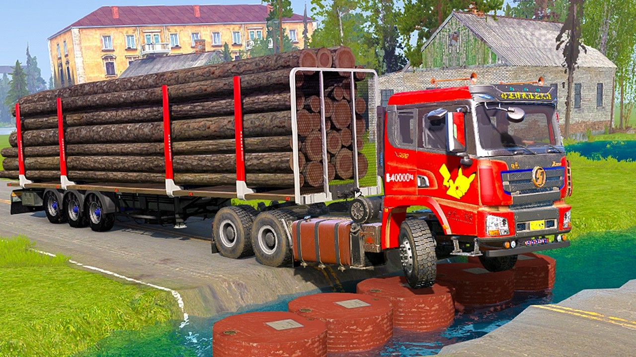 Spintires: Mudrunner | Big Logging Truck Tow Trailer Mud Wrestling Match Day65
