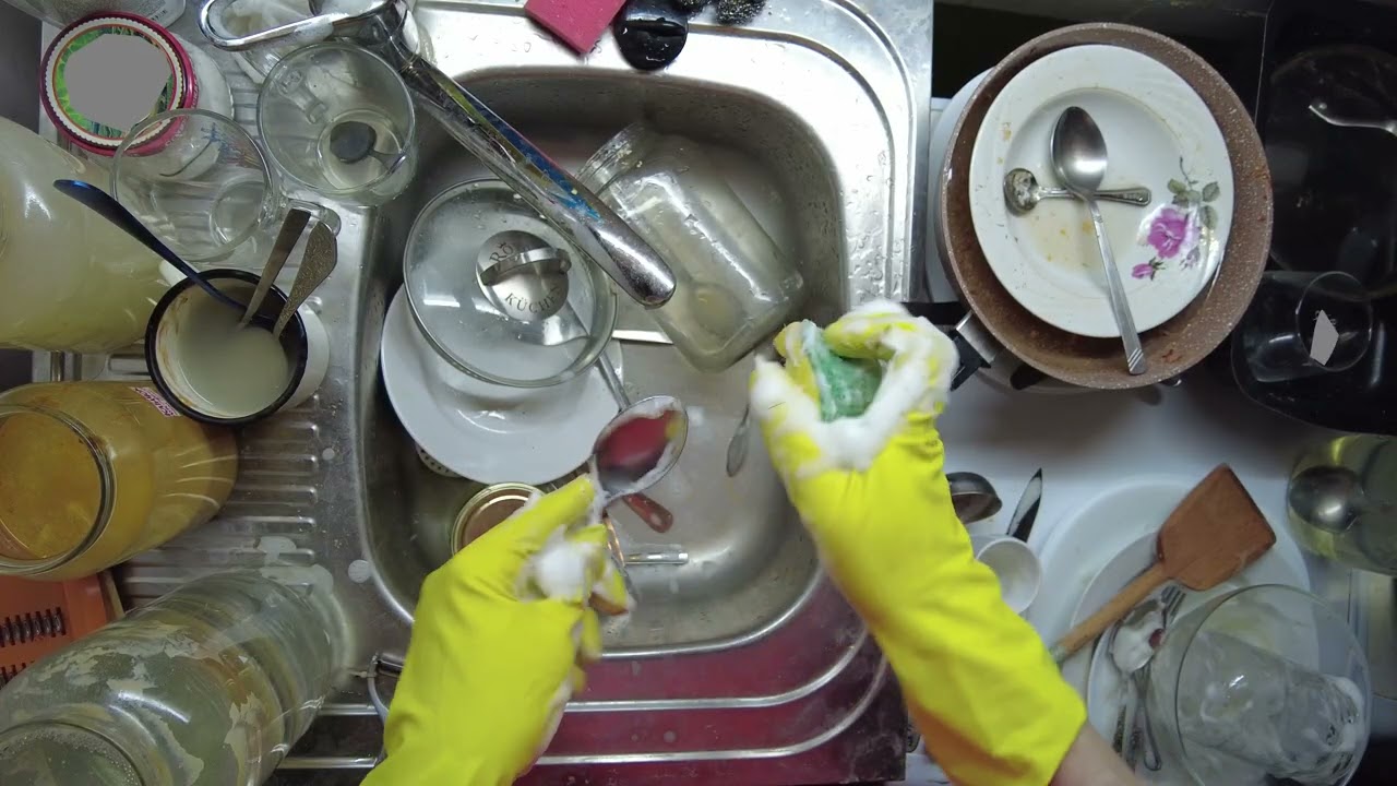 ASMR dish washing. 50 minutes. Washing up is so relaxing. 