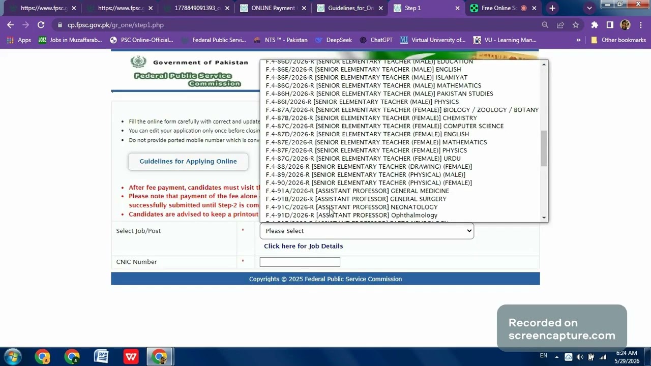 How to Apply for a Job in FPSC
