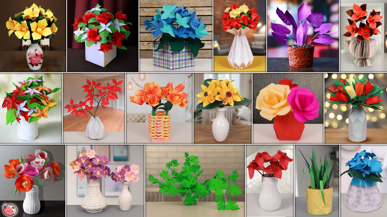 18 Boho.. Easy DiY - Paper Flower Pot Ideas!!!