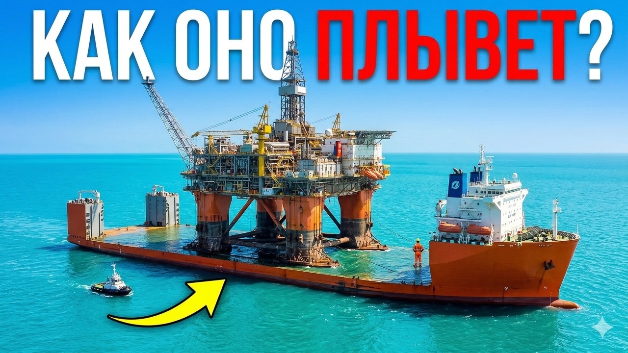 Как на самом деле перевозят нефтяные платформы: секрет кораблей, которые умеют тонуть