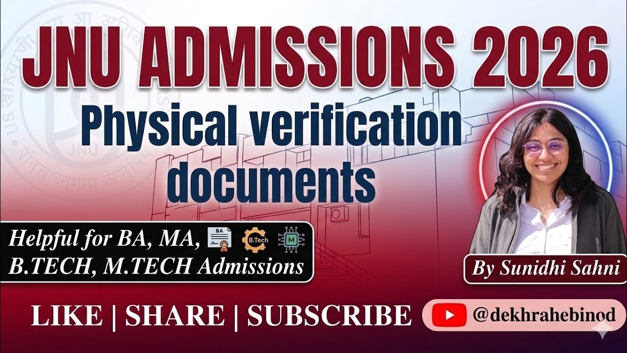 Physical Verification Documents  | JNU ADMISSIONS 2026 | SUNIDHI SAHNI #jnuadmission