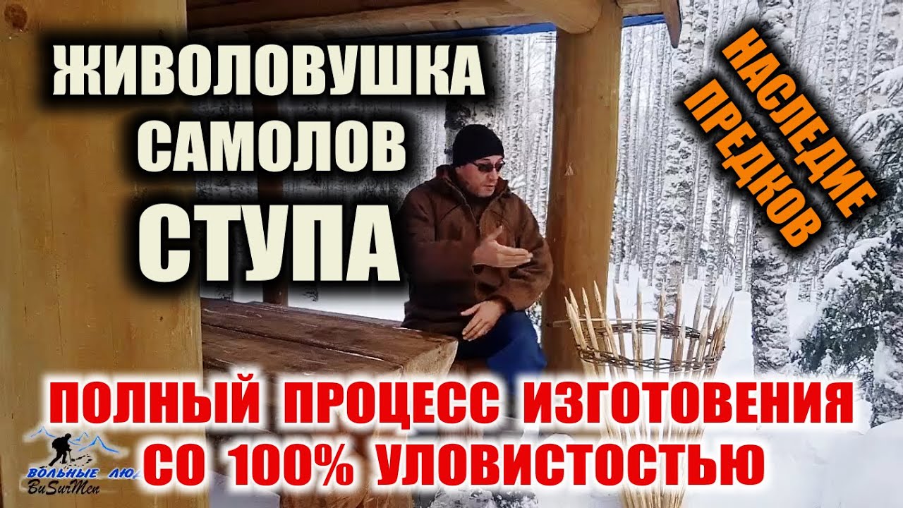 ЛОВУШКА НА ПТИЦУ со 100% уловистостью. СТУПА - древний самолов на птицу, живоловушка при выживании.