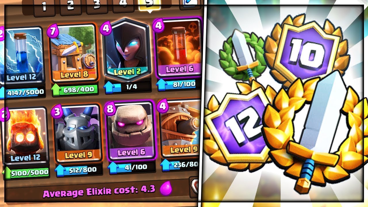 12 WINS WITH GOLEM FIRE SPIRTS DECK IN CLASH ROYALE! || BEST GOLEM DECK FOR GRAND CHALLENGES!