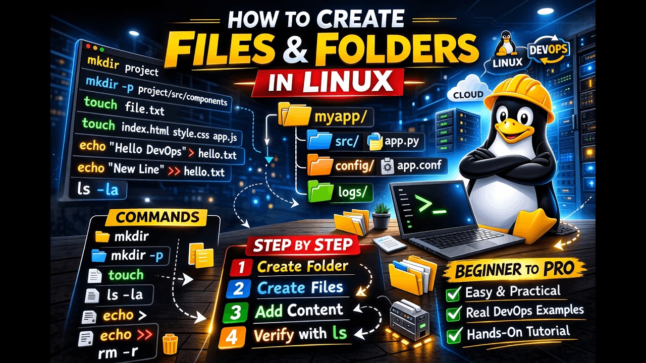 How to create Files and Folders in Linux | Beginner to Pro