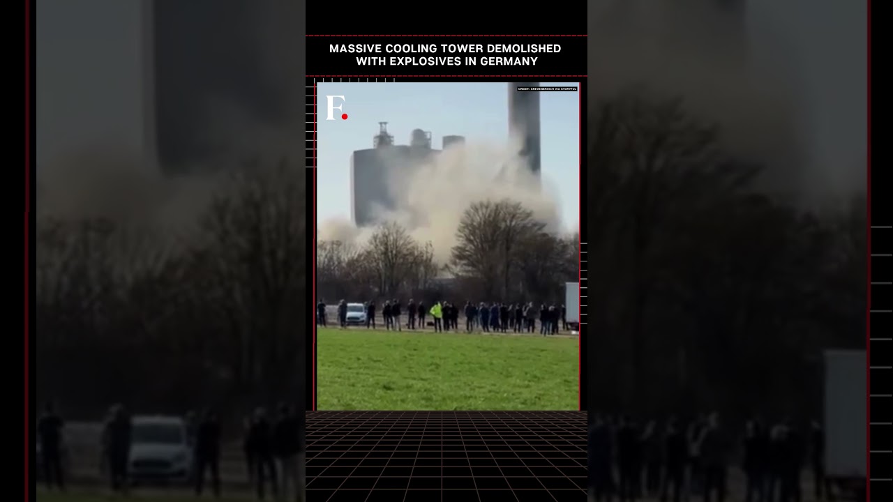 #FirstpostNews: Germany Blows Up 117m Coal Plant Tower in Controlled Explosion | N18G