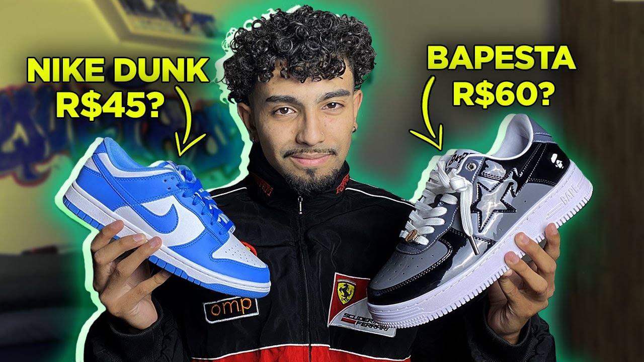 COMPREI um BAPESTA e um NIKE DUNK MUITO BARATOS NO HUBBUY!