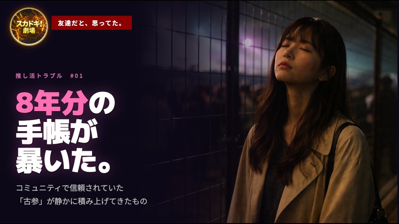 【スカッとする話】推し活仲間「あなたが何か言っても誰も信じないよ」→8年分の手帳と証拠で転売詐欺を運営に叩きつけた！【スカドキ劇場】