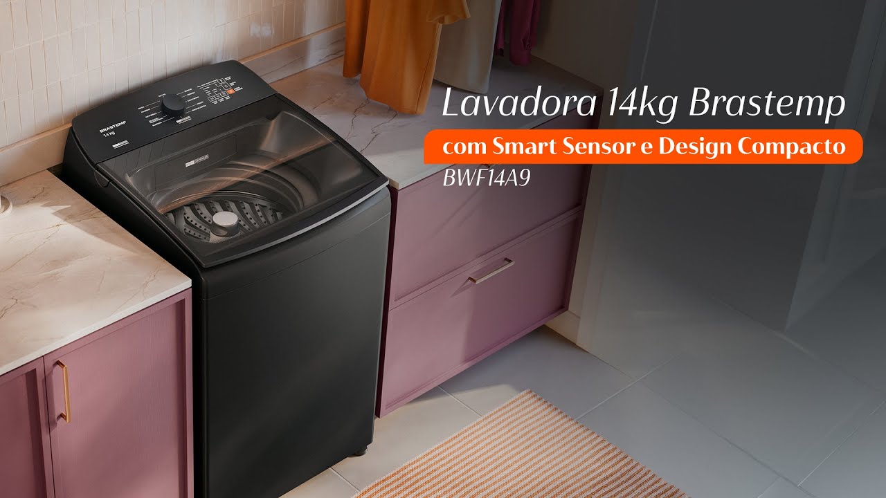 Стиральная машина Brastemp 14 кг с интеллектуальным датчиком и компактным дизайном
