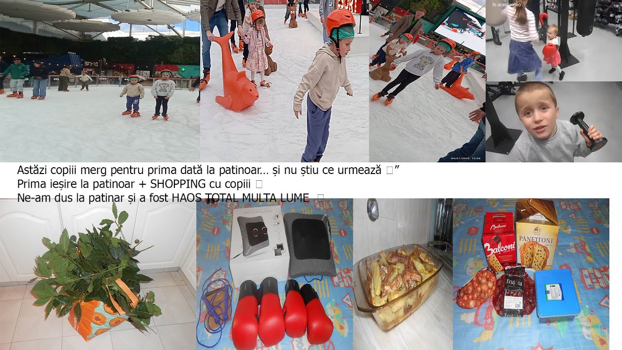 Copiii la patinoar și la cumpărături 😂 | Distracție maximă „PRIMA DATĂ”copii la patinoar